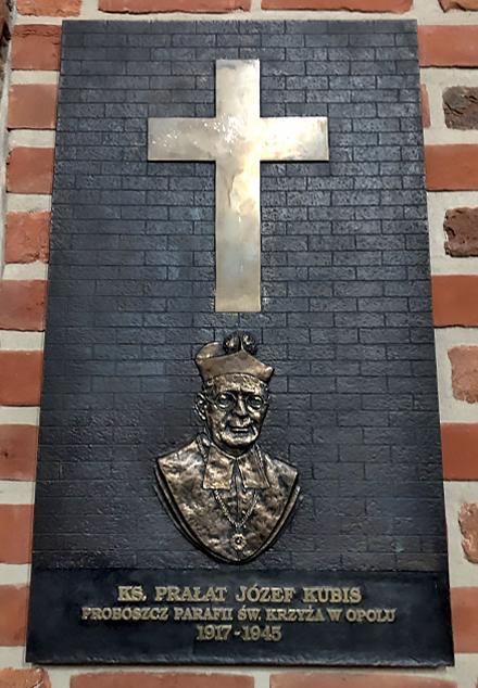 Plaque commemorating Fr. Józef Kubis